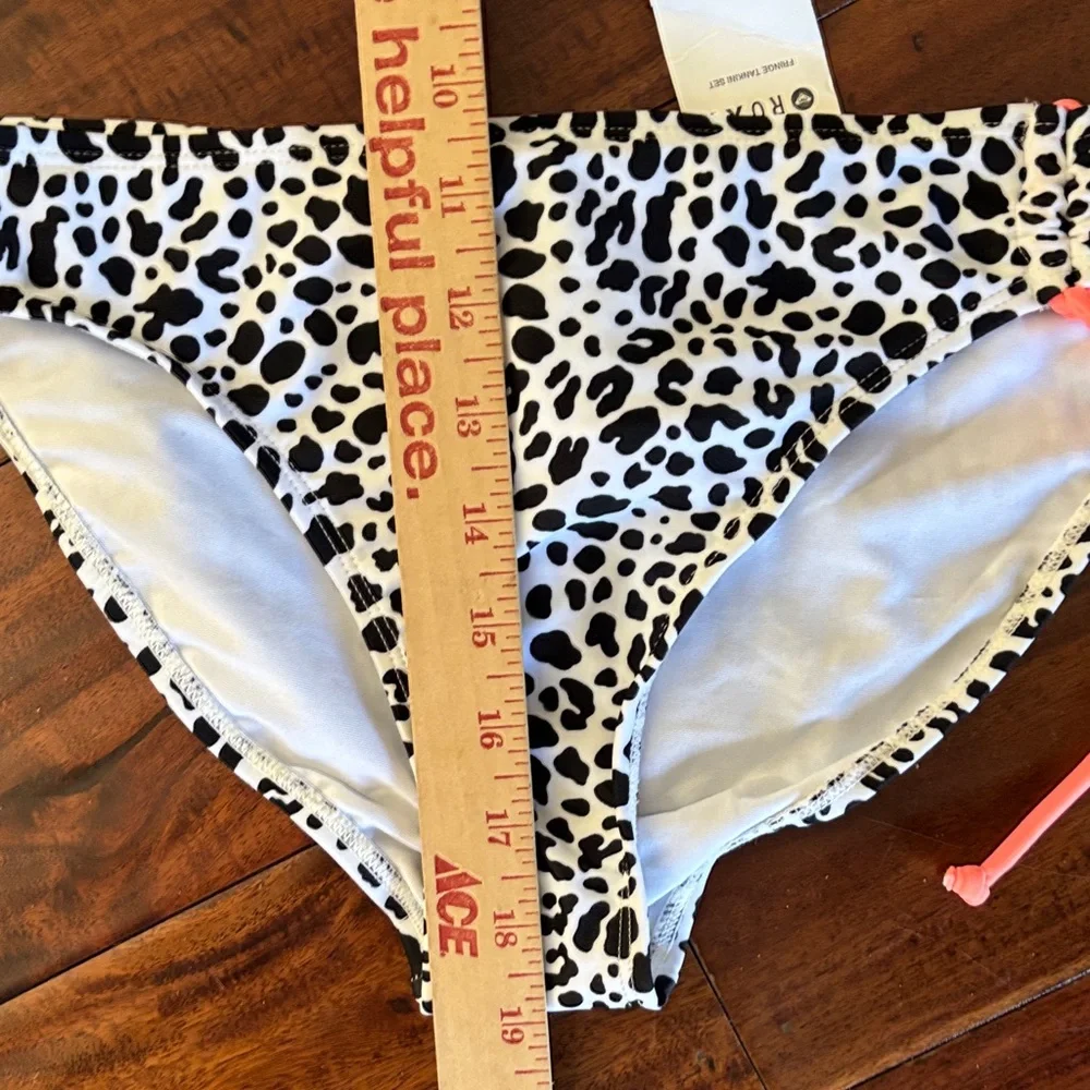 Roxy | girls Leopard Print Bikini Bottoms with orange Pink Tie